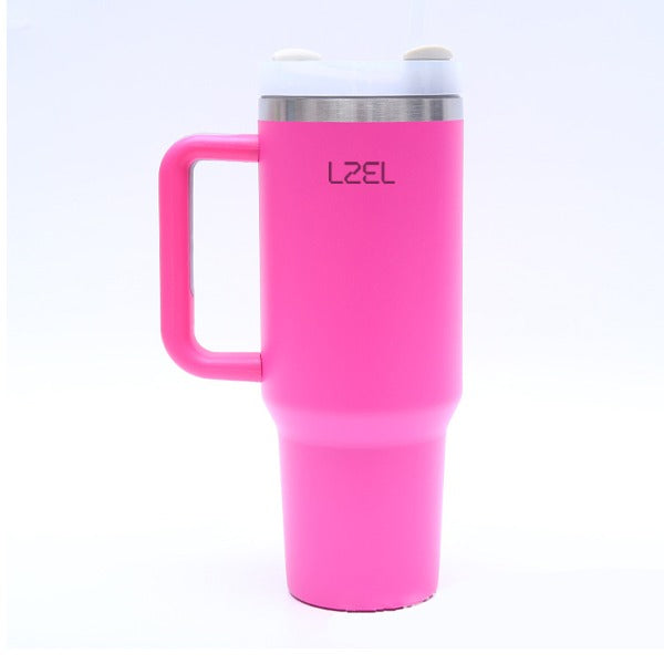LZEL Tumbler With Handle 800ML Aqua Pure Vacuum Insulated |Barbie Pink