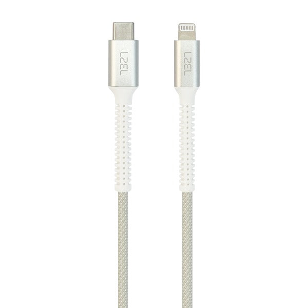 LZEL Celeris Power Volt II Fabric Braided 60W USB-C to Lightning 1.2m Cable | White