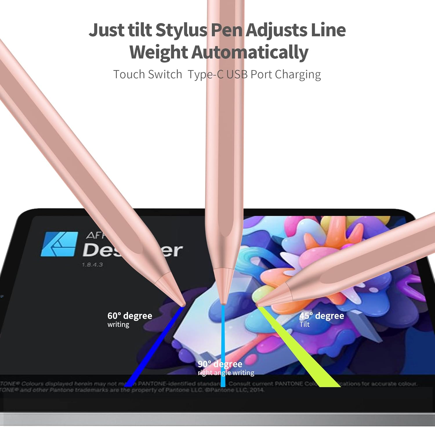 LZEL Pro Touch Stylus iPad Pencil With Palm Rejection Pink