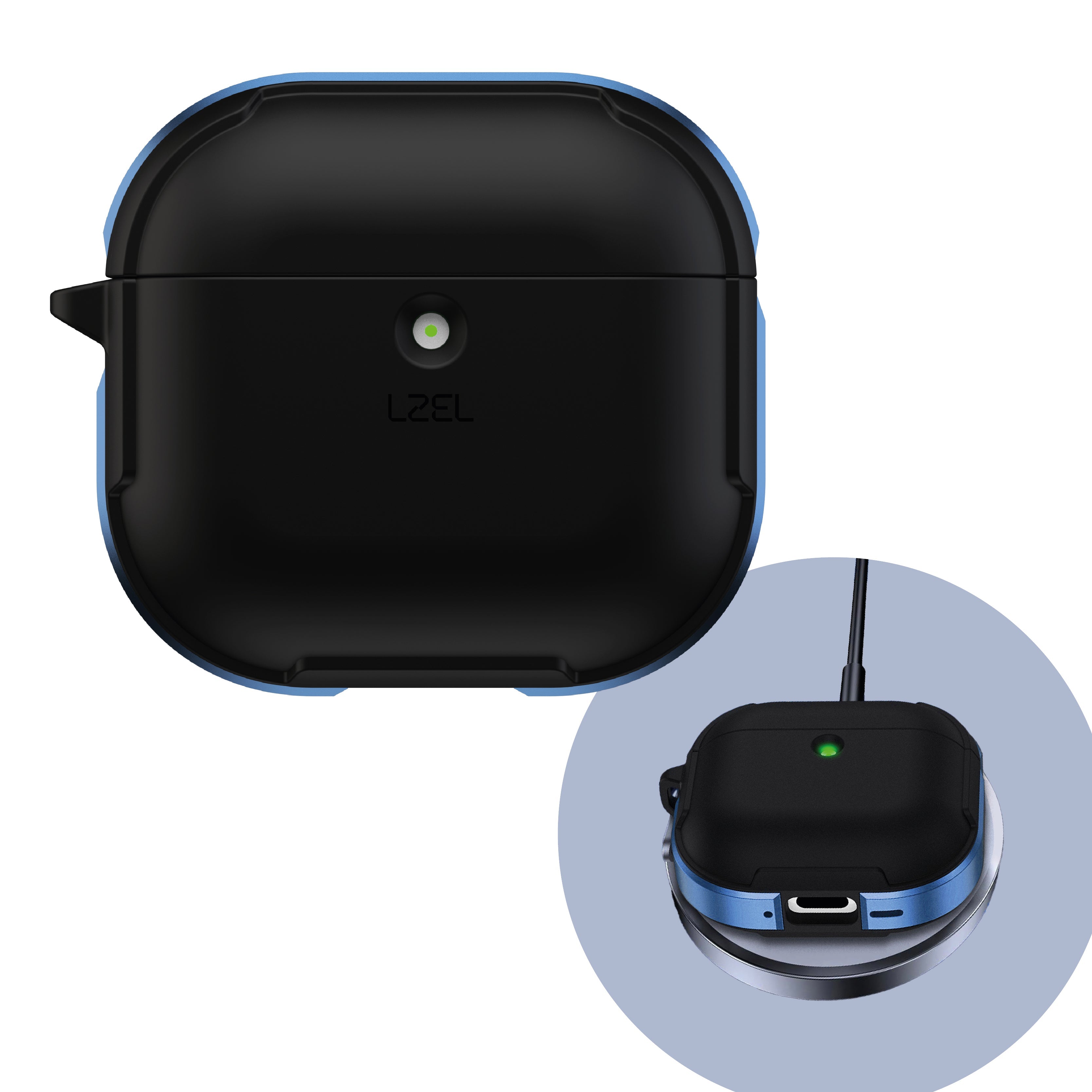 LZEL Aurum Airpods 4 Case Guard Pro Anti Fall Premium Hard Pc Case | Navy Blue