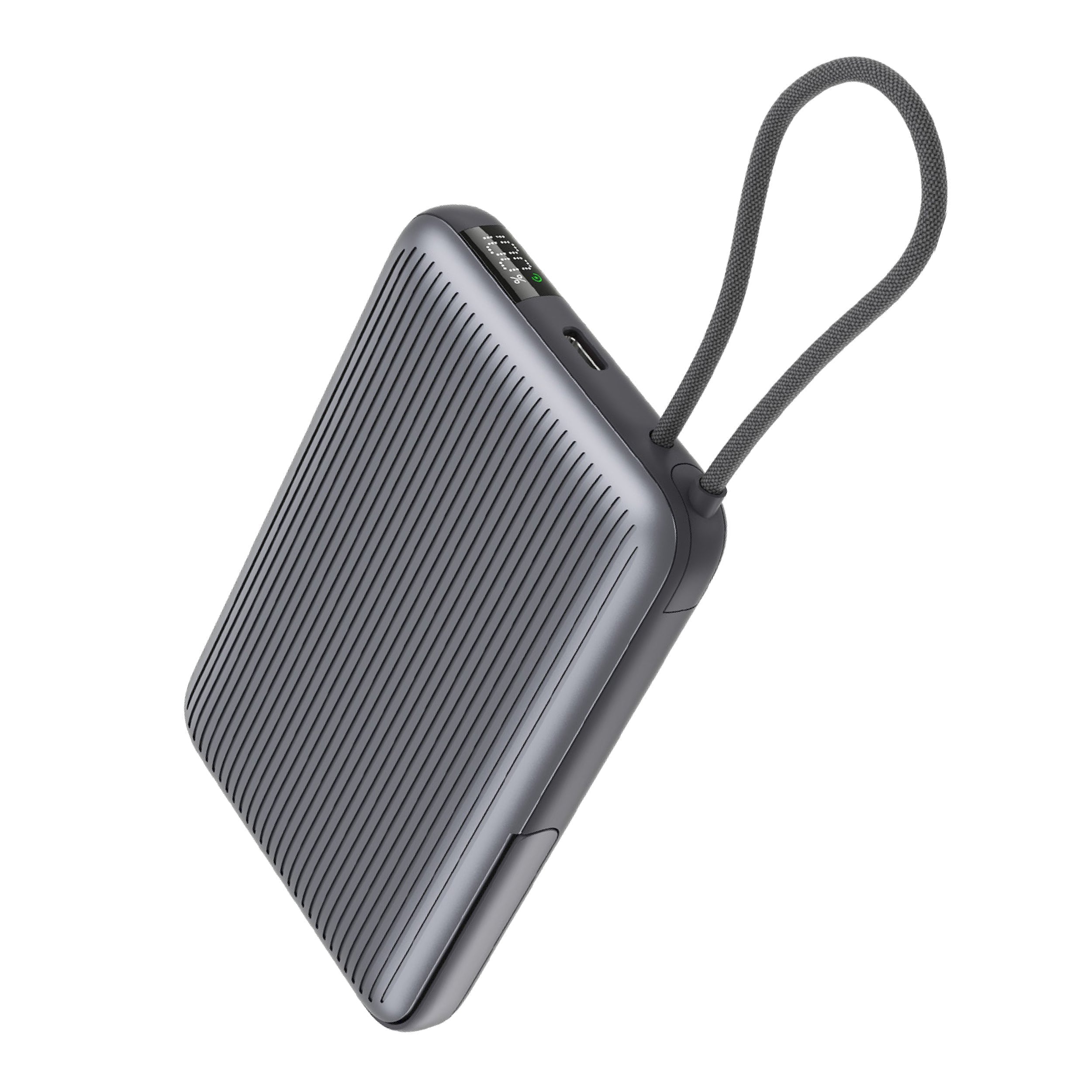 LZEL Neurode Mag - 10,000mAh PD MagSafe Power Bank 20W with Built-in Cable | Black