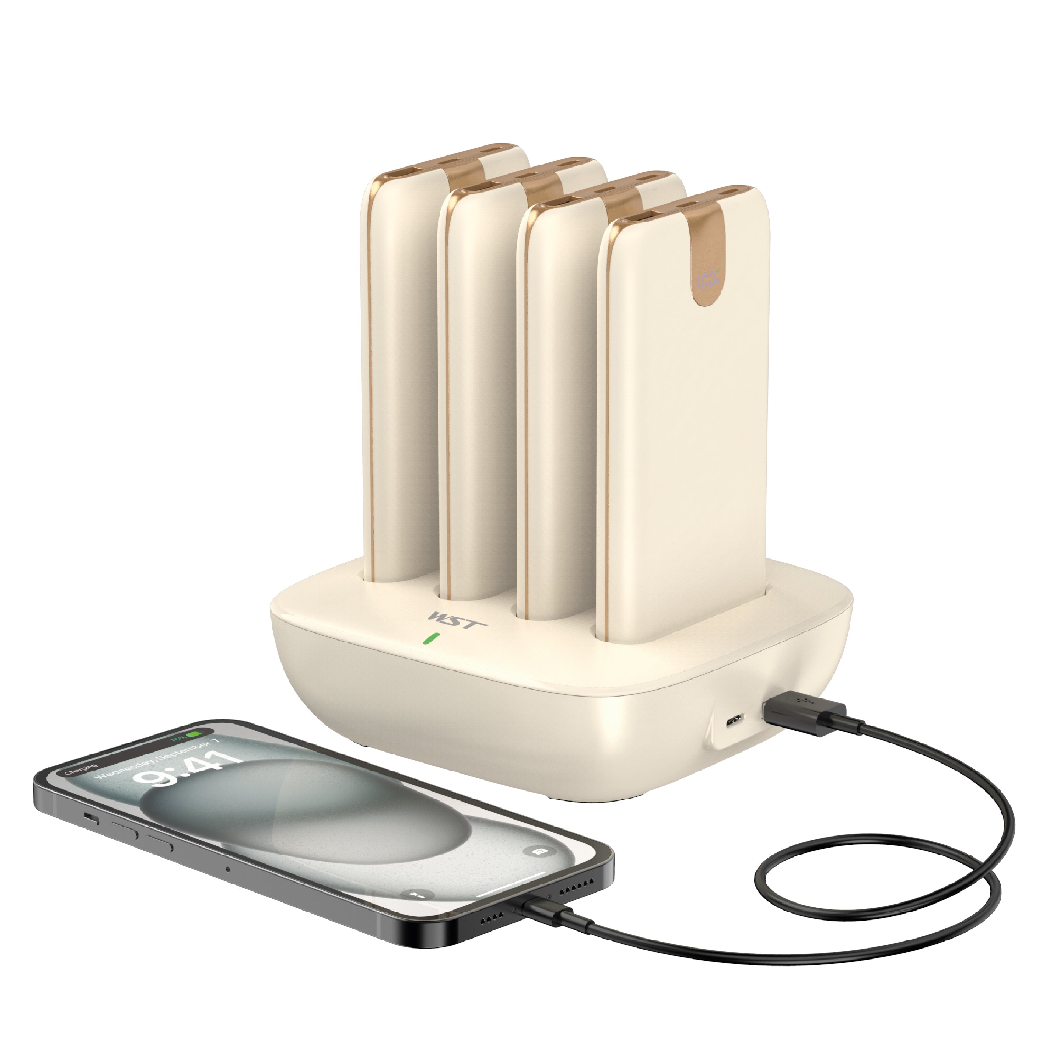 LZEL Quadra Energia Y Station 10000mAh Charging Station Built In Cable Lightning And Type-C | Yellow