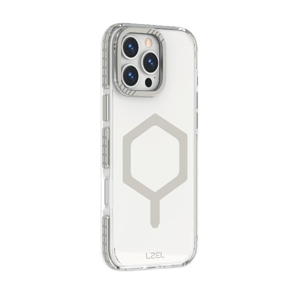 LZEL iPhone 16 Pro Max Mag Hexa Defender Clear Gold Case