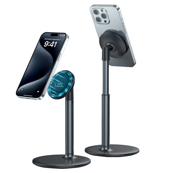LZEL MagFusion Shield Magnetic Desktop Phone Stand|Black