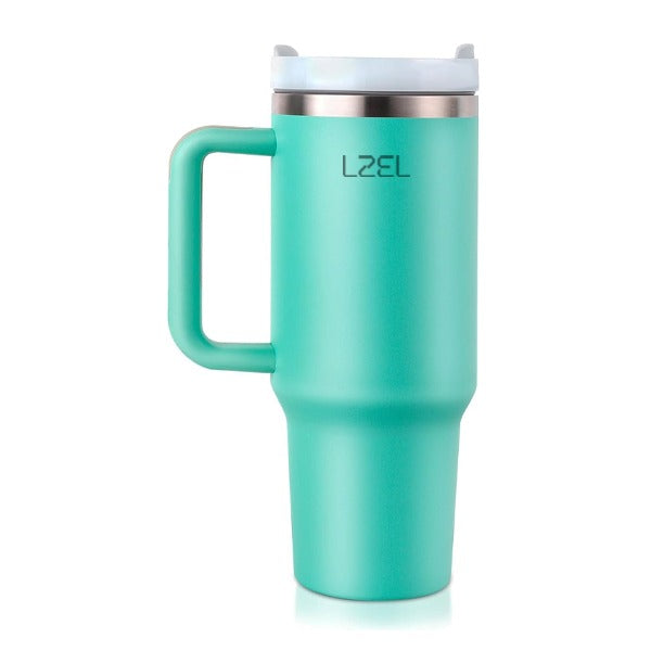 LZEL Tumbler With Handle 800ML Aqua Pure Vacuum Insulated Eucalyptus