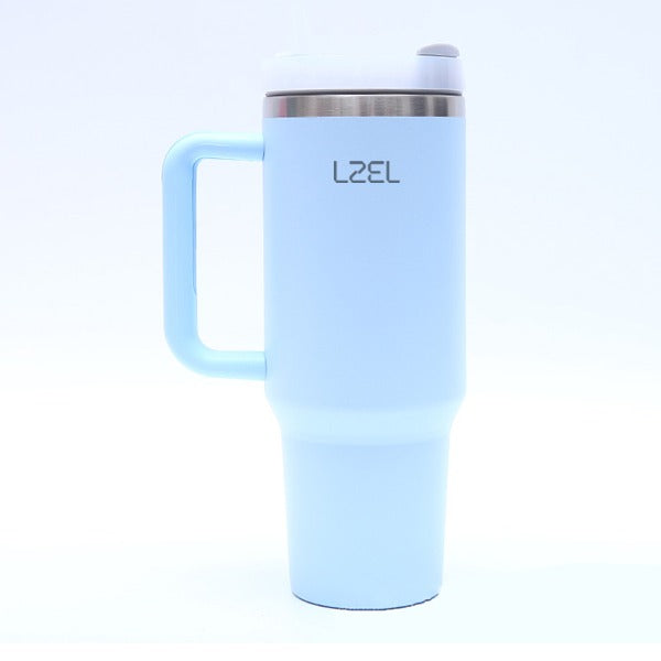 LZEL Tumbler With Handle 800ML Aqua Pure Vacuum Insulated Lake Blue