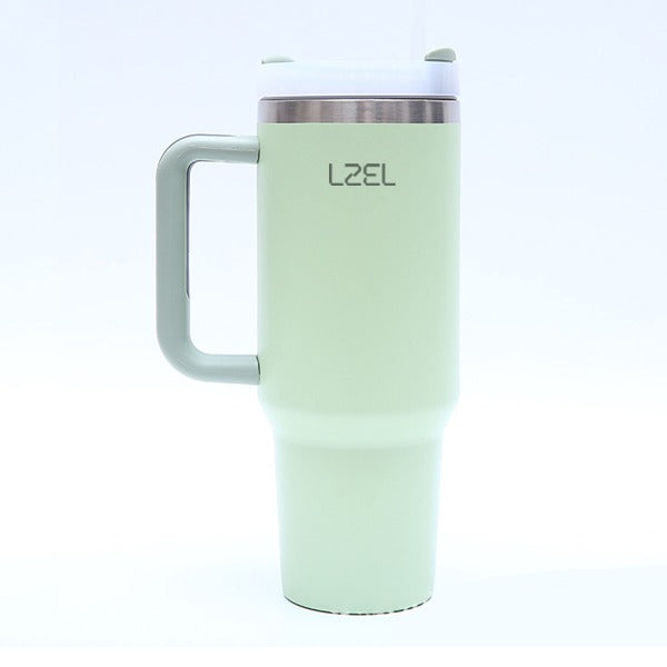 LZEL Tumbler With Handle 800ML Aqua Pure Vacuum Insulated Bay Leaves