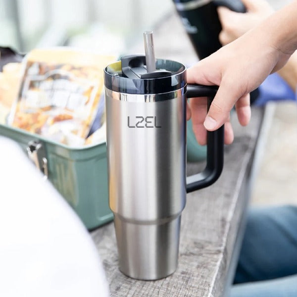 LZEL Tumbler With Handle 800ML Aqua Pure Vacuum Insulated Steel