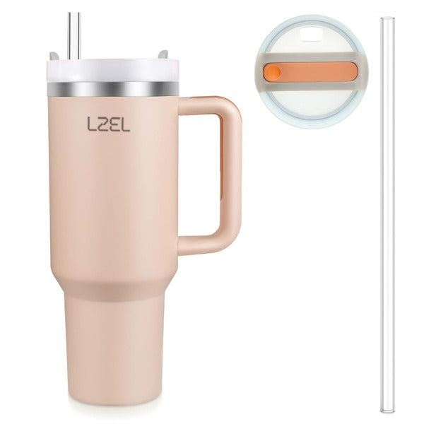 LZEL Tumbler With Handle 800ML Aqua Pure Vacuum Insulated Pink