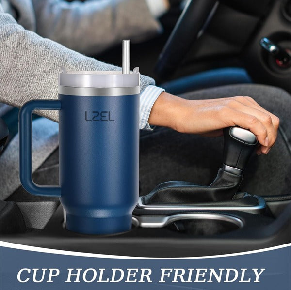 LZEL Tumbler With Handle 1100ML Aqua Pure Vacuum Insulated |Strom Sea