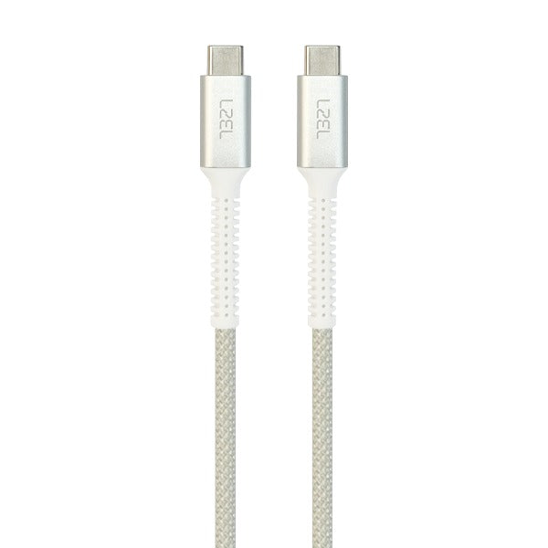 LZEL Celeris Power N Fabric Braided 60w USB-C to USB-C Cable 1.2m | White