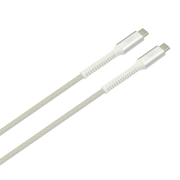 LZEL Celeris Power N Fabric Braided 240w USB-C to USB-C Gen 3 Cable 1.2m | White