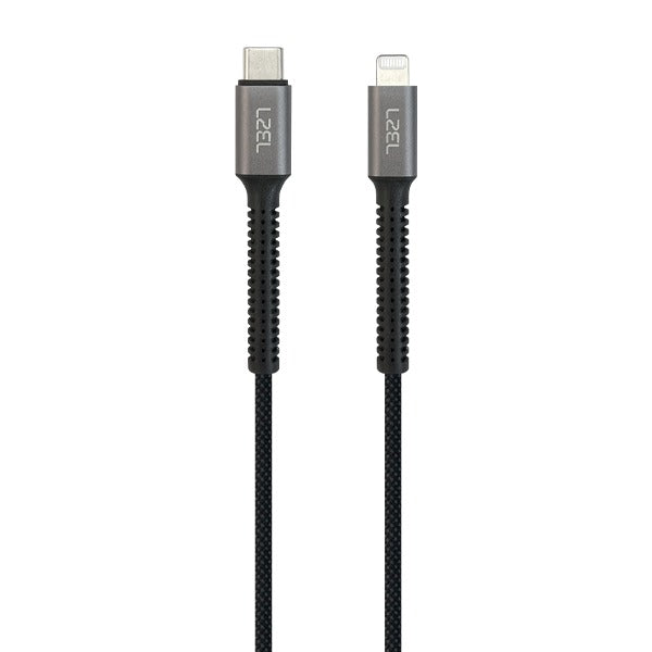 LZEL Celeris Power Volt Ll Fabric Braided 60W USB-C to Lightning 1.2m Cable | Black