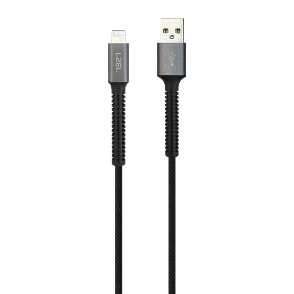 LZEL Celeris Power Volt Fabric Braided USB-A to Lightning Cable 1.2m | Black