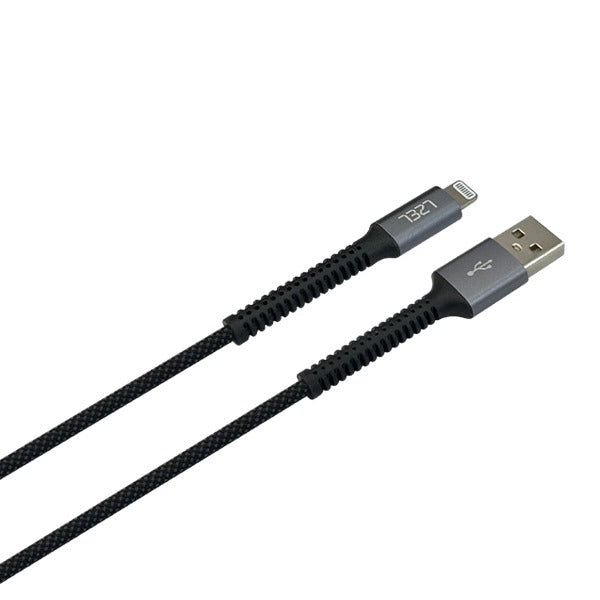 LZEL Celeris Power Volt Fabric Braided USB-A to Lightning Cable 1.2m | Black
