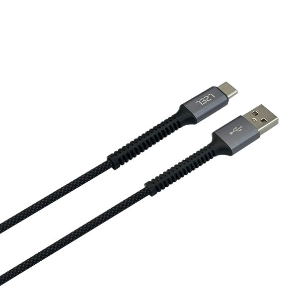 LZEL Celeris Power Ac Fabric Braided USB-A to USB-C Cable 1.2m | Black