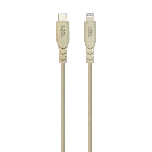 LZEL Celeris Power Volt Eco Friendly 60W USB-C to Lightning Cable 1.2m | Oatmeal/OFF-White