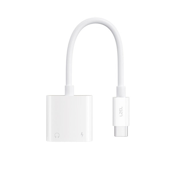 LZEL Hubduo Nexus Dual USB-C Headphone And Charger Adapter 20cm | White