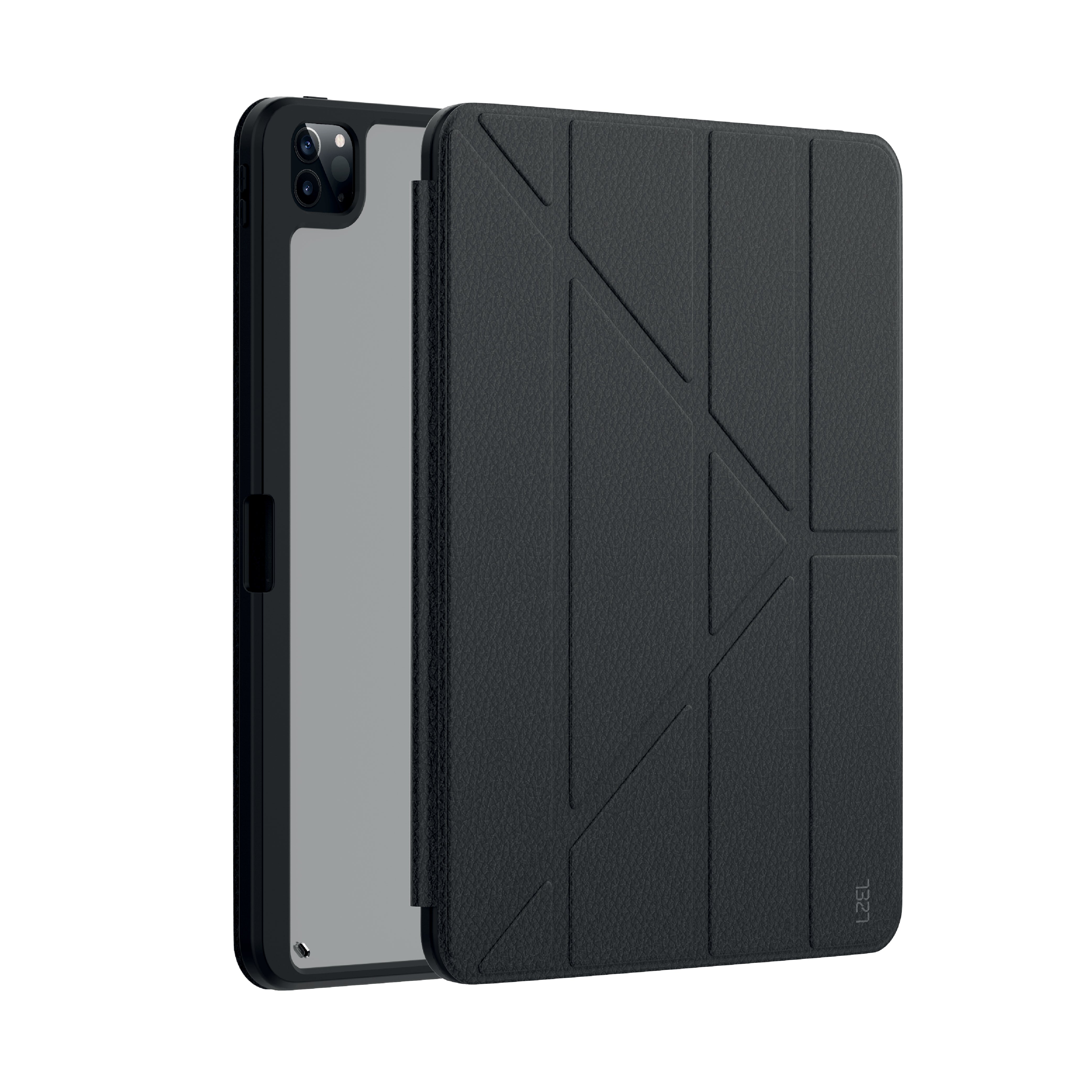 LZEL iPad 13" Leather Smart Imperium Folio Series Case Black