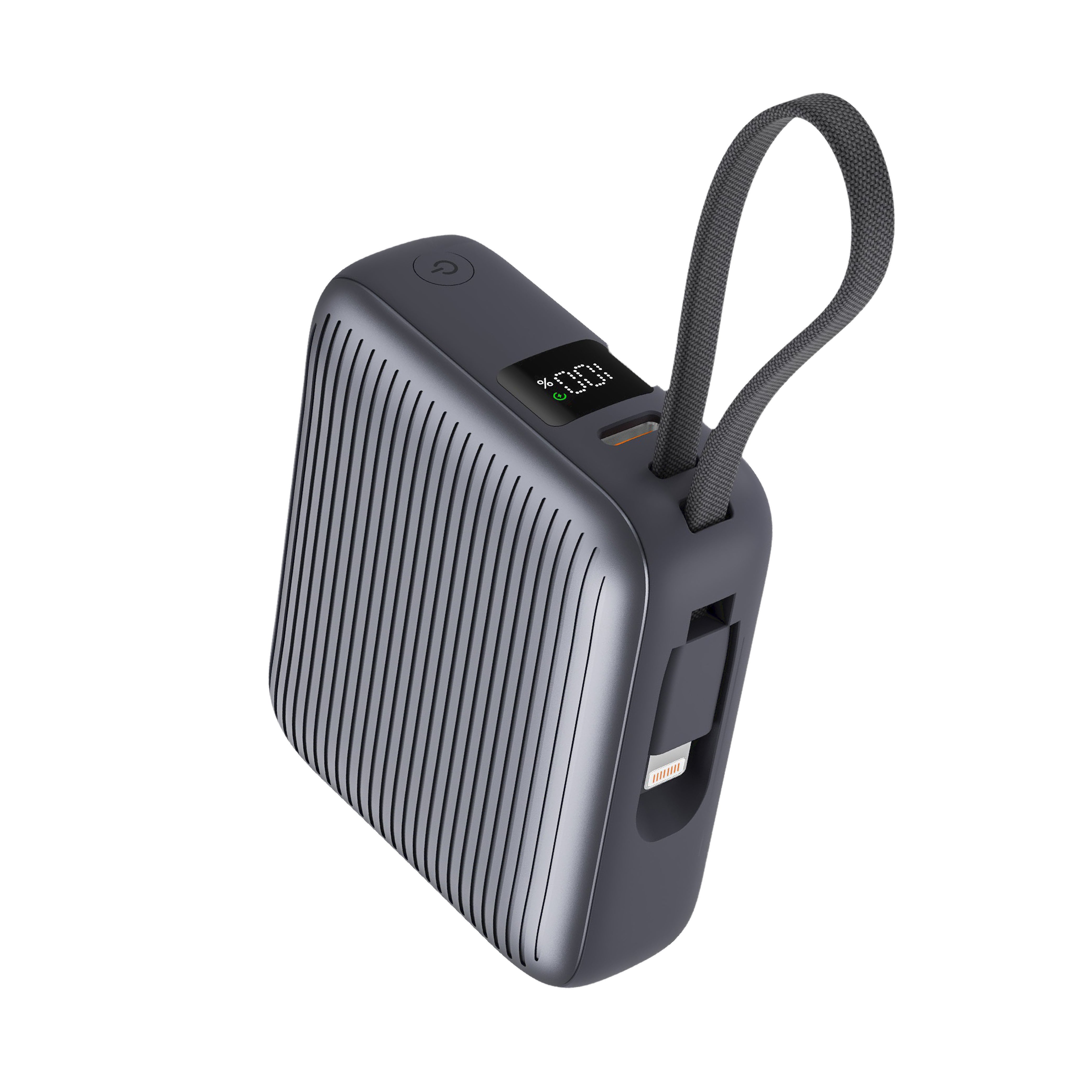 LZEL Neurode Sync - 10,000mAh PD Mini Power Bank 22.5W with Built-in Cable | Black
