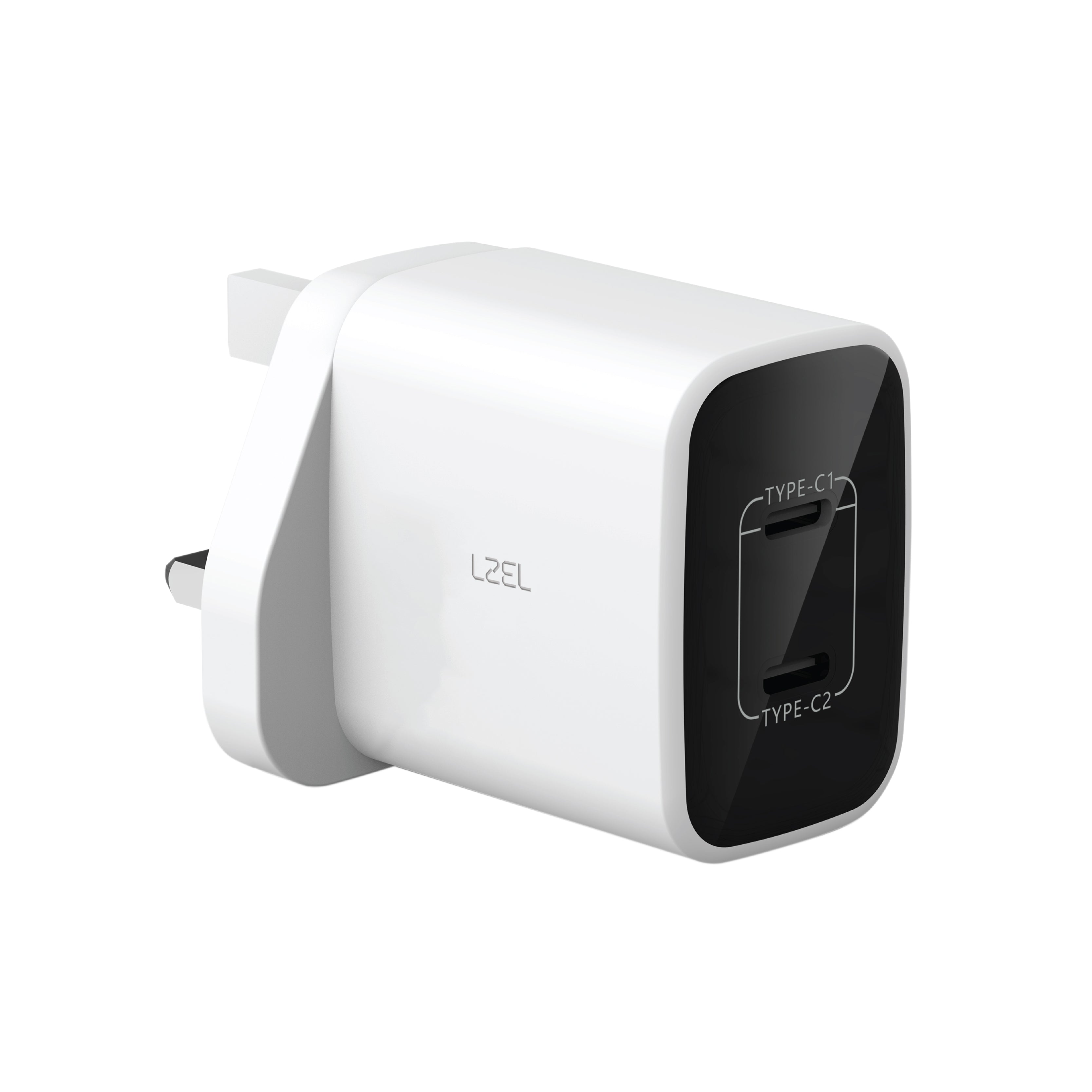 LZEL Voltixcharge 45W Duals Port USB-C Gan Wall Charger White