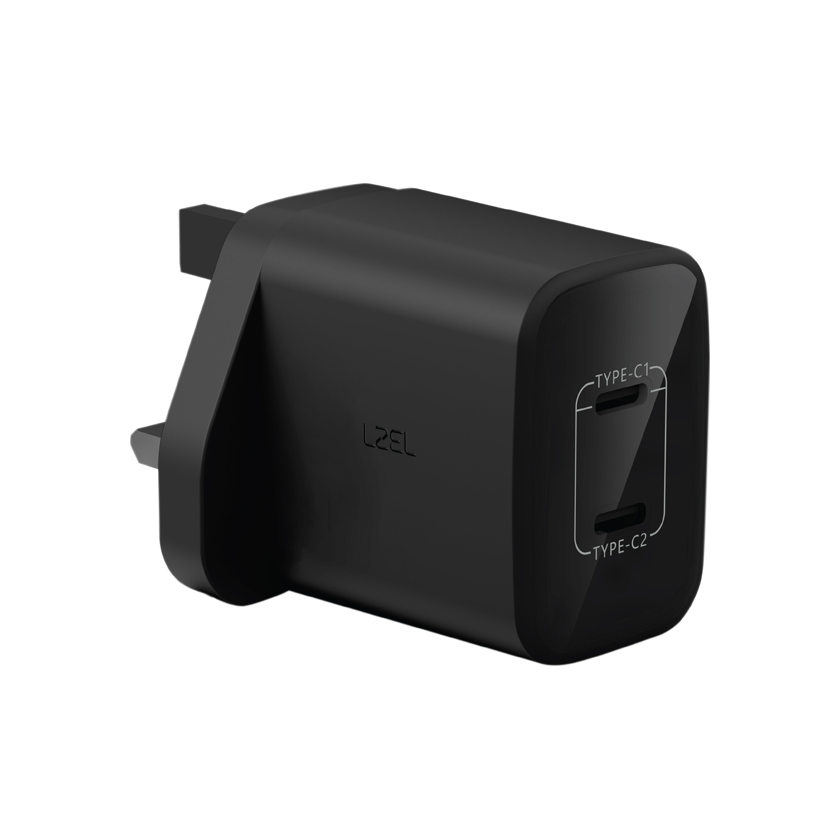 LZEL VoltixCharger 45W Dual Port GaN Wall Charger | Black